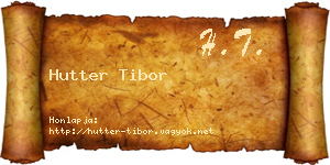 Hutter Tibor névjegykártya